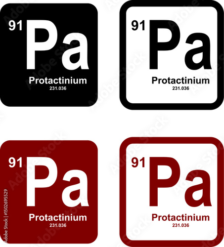 Protactinium icon set. vector template illustration for web design