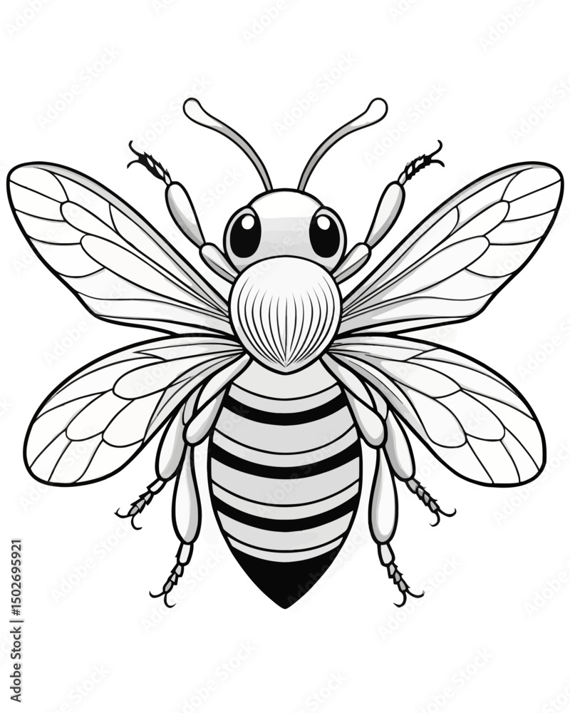 Fototapeta premium bee coloring pages for kids