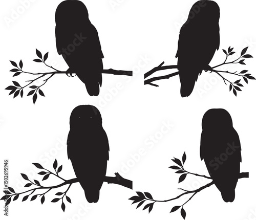 Owl silhouette vector illustration