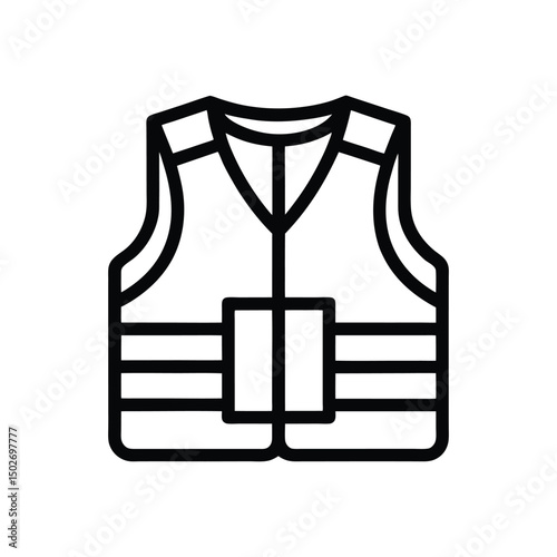a black outline vector of life jacket.eps