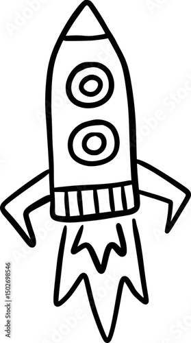 Rocket Space Doodle