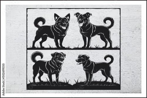 Shadow Paws: A Canine Quartet
Loyal Silhouettes in the Grass
Midnight Watchdogs