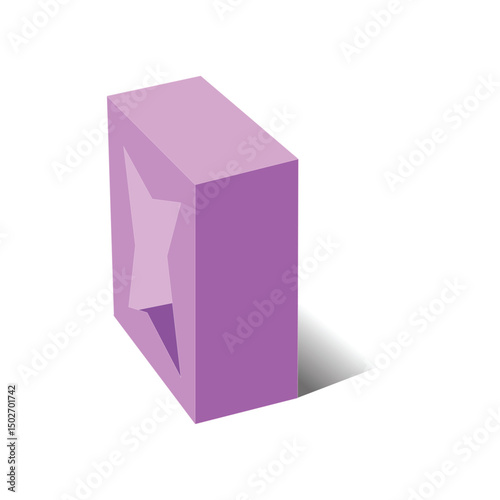 Auto lock display 3D box template, vector file