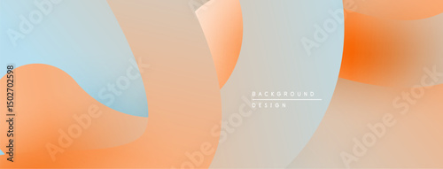 Abstract fluid shapes, pastel colors blend. Soft gradients create modern background design. Minimalist aesthetic, smooth transitions visible.