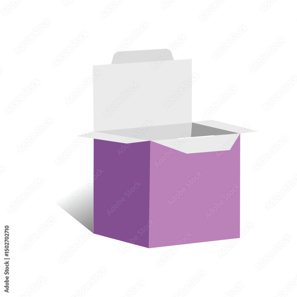 Obraz premium Auto lock Square 3D box template, vector file