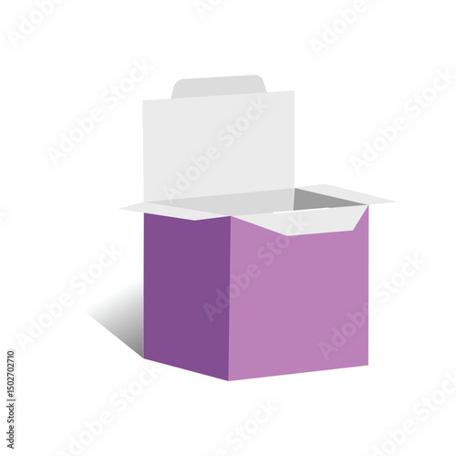 Auto lock Square 3D box template, vector file