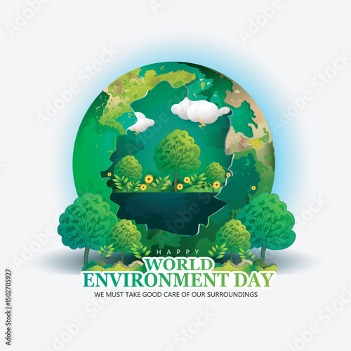 world environment day Creative vector design poster.
