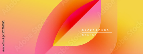 Abstract fluid shapes blend vibrant orange, yellow, pink hues. Modern design evokes warmth, energy, smooth transitions. Minimalist aesthetic.
