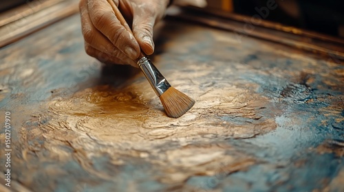 Artisan's Golden Hour: Textured Paint Application
