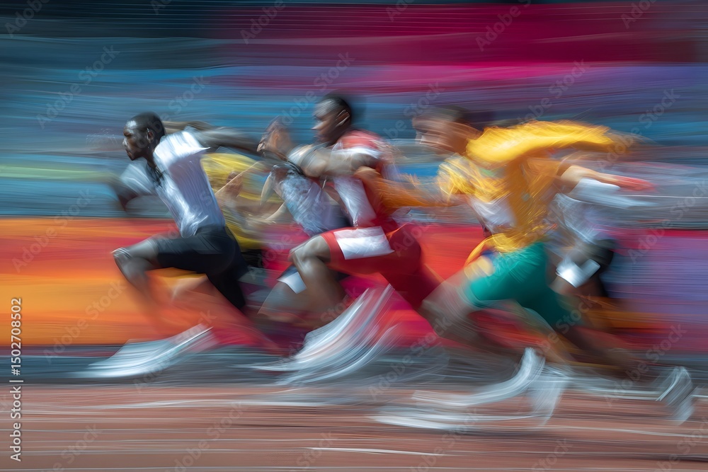 custom made wallpaper toronto digitalBlurred motion of runners in a competitive race