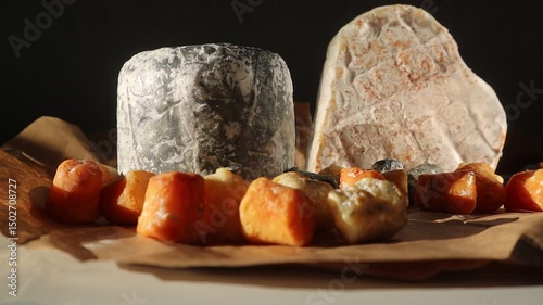 cheese appetizing aged varieties craft close-up