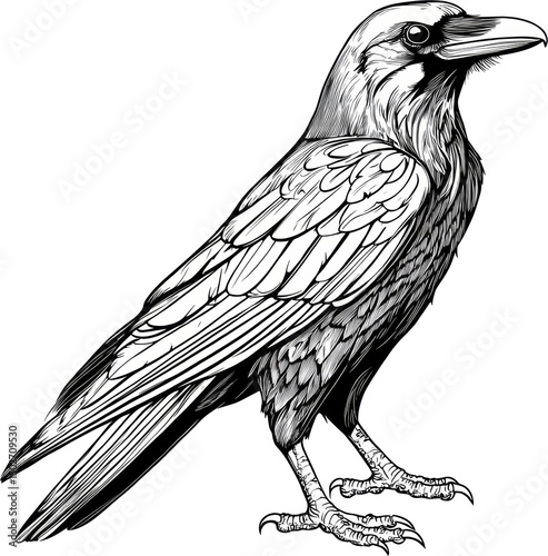 raven illustration outline sketch art drawing 