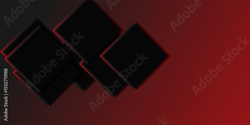 3D black red techno abstract background overlap layer on dark space with glowing lines decoration. eps 10