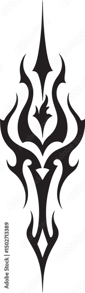 Naklejka premium Gothic Tribal Calligraphy Silhouettes