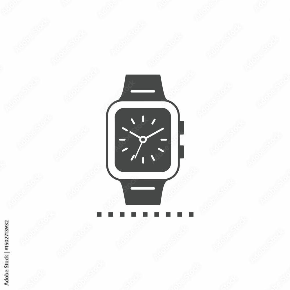 Vector icon template. Black and white watch icon design. Stock vector template. Vector icon template. Black and white watch icon design. Stock vector template.