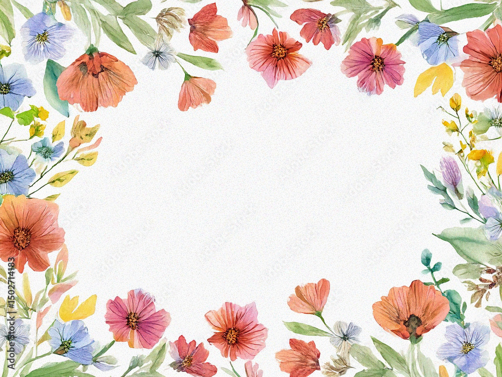 Obraz premium Watercolor Floral Frame 4
