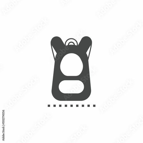 Vector icon template. Black and white school bag icon design. Stock vector template.