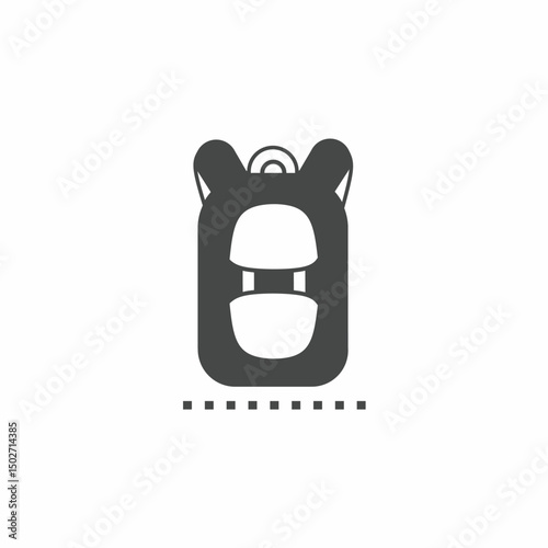 Vector icon template. Black and white school bag icon design. Stock vector template.