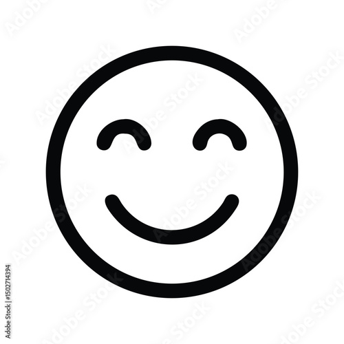 Smile emoji icon vector. Happy face symbol, positive emotion illustration for chat apps, social media, or UI designs