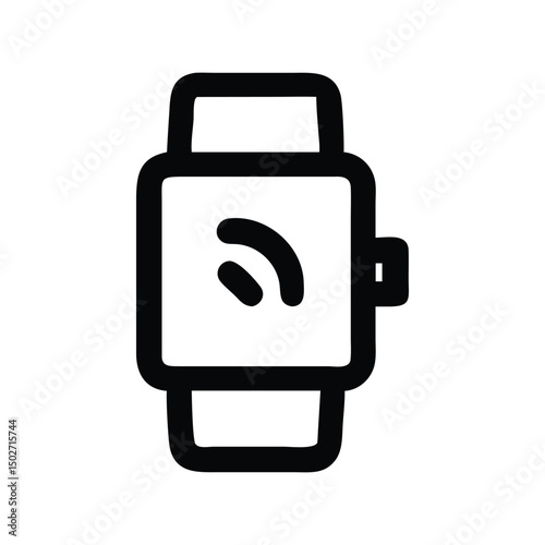 Smart watch icon vector. Wearable device symbol, fitness tracker illustration for apps, tech interfaces, or health designs