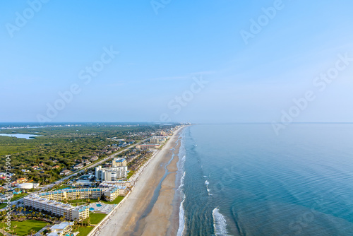 Aerial view of New Smyrna Beach at sunrise