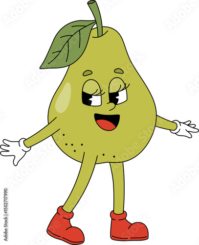 Retro Cartoon Pear