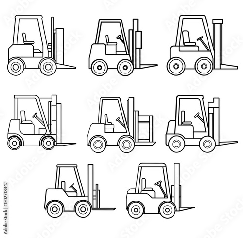 Forklift silhouette vector illustration