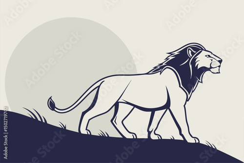 Noble Beast – Minimalist Lion Silhouette