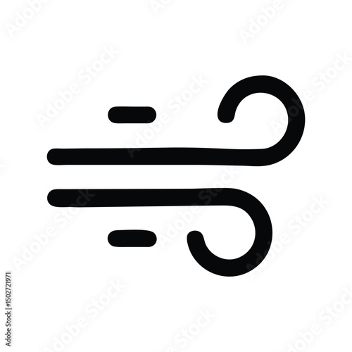 Wind weather icon vector. Gust symbol for forecasts, storm warnings, or atmospheric condition designs

