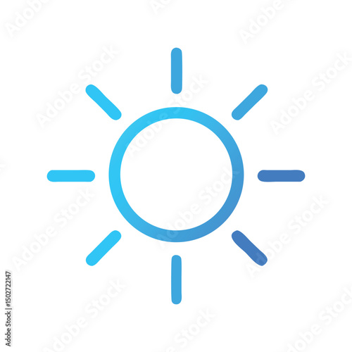 Sunny weather icon vector. Bright sun symbol for forecasts, summer designs, or positive mood graphics

