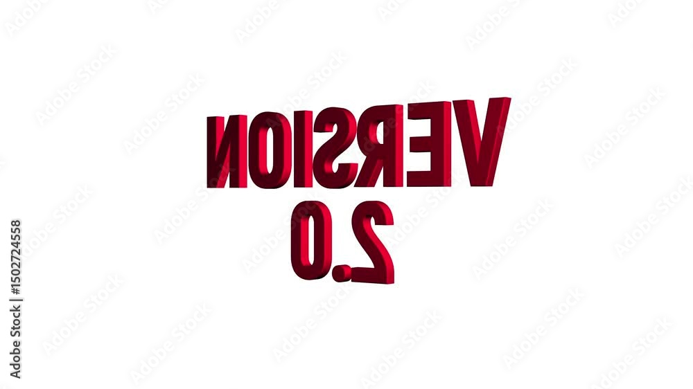 version 2.0 3D text loop word on black green 4K animation. seamless effect for trailer, Sales and title poster banner version 2.0. 2.0 version