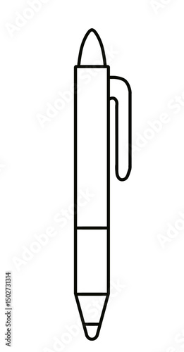 minimalist pen in clean linear style. back to school collection.