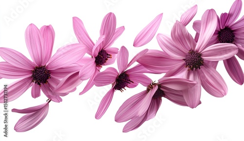 Delicate pink flowers in motion