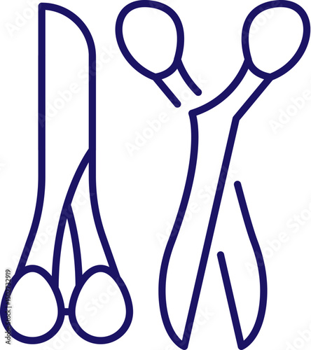 Scissors Outline Sign for Graphic and Web Design, Apps, Adverts, Various Cards