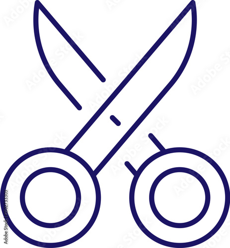 Scissors Minimalistic Linear Pictogram for Web and Graphic Design, Apps, Banners, Social Network and Cards