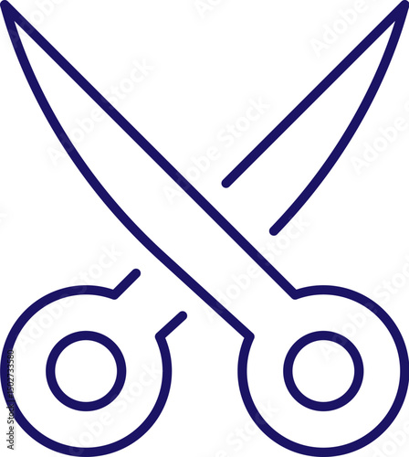 Scissors Minimalistic Thin Outline Icon for Web and Graphic Design, Apps, Banners, Social Network and Cards