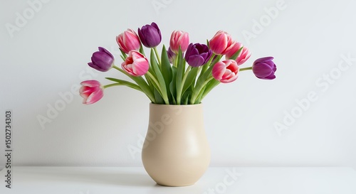 Wallpaper Mural Spring tulips bouquet in vase Torontodigital.ca