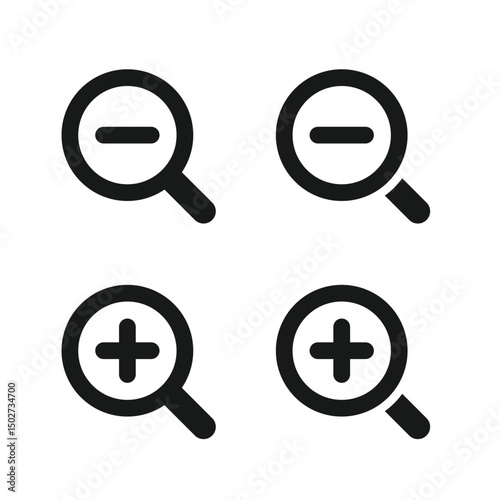 Zoom In and Out. Magnifying Glass Icon stock illustration