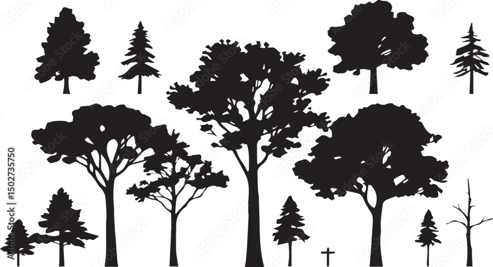 Fototapeta premium tree icon set collection with diverse directional markers on white background