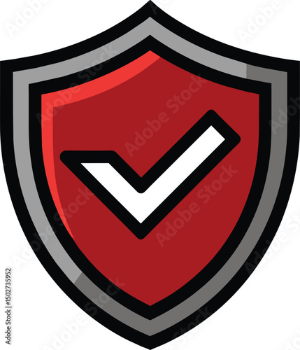shield with check mark design vector illustration