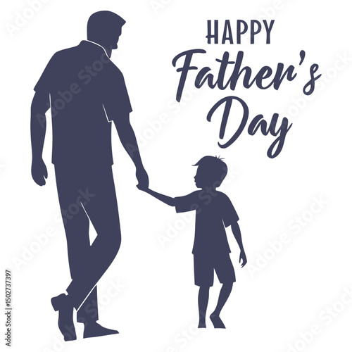 Silhouette of father walking with son for heartfelt Father's Day tribute