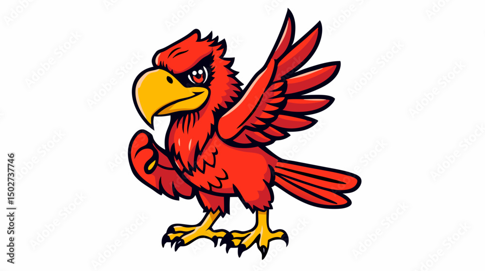 Fototapeta premium Bold Red Cartoon Birds – Expressive Mascot Illustrations