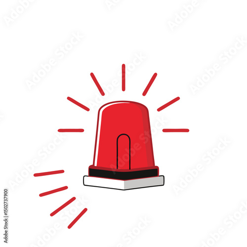 Emergency siren icon in flat style. warning sign, police alarm, ambulance alarm, Medical alert. vector illustration