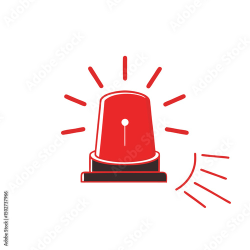Emergency siren icon in flat style. warning sign, police alarm, ambulance alarm, Medical alert. vector illustration