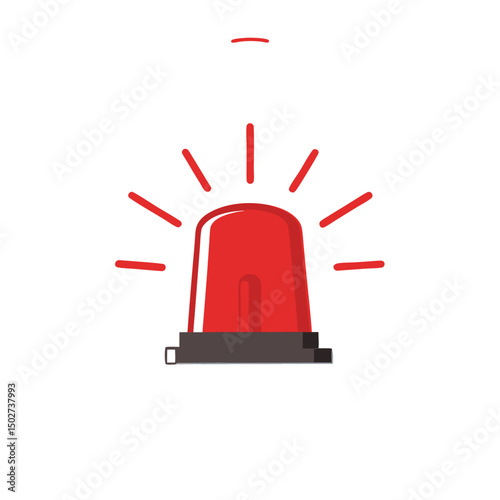 Emergency siren icon in flat style. warning sign, police alarm, ambulance alarm, Medical alert. vector illustration