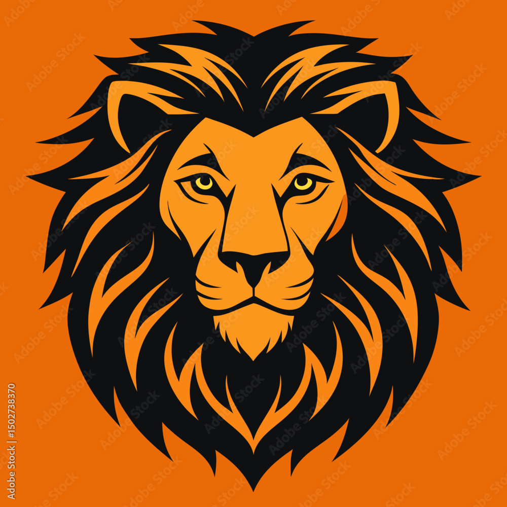 Obraz premium lion head vector illustration