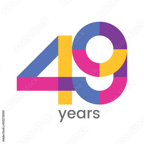 logo 49th years anniversary celebration with colorful design, Modern geometric style. Free Download logo 49th years anniversary celebration with colorful design, Modern geometric style. - GFXLoad