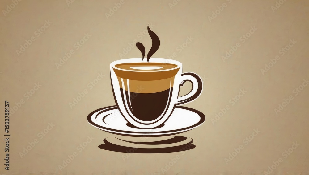 Obraz premium simple coffee cup logo, vector, designer