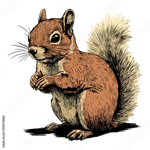 squirrel, animal, vector, transparent background, cute, mammal, nature, fluffy, rodent, outdoors, park, isolated, small