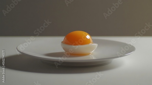 Soft-Boiled Egg on a Plate photo
